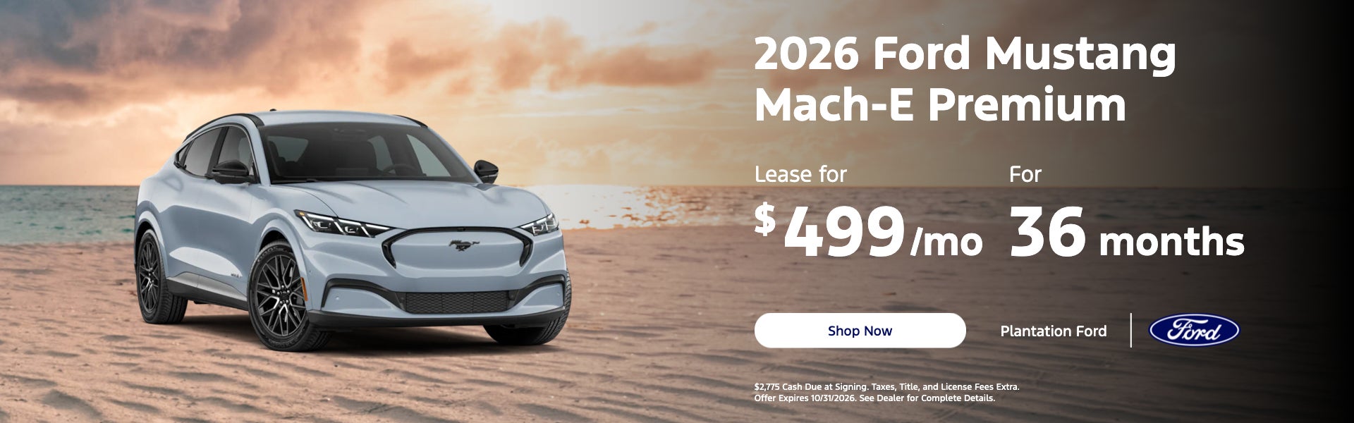 2026 Ford Mustang Mach-E Premium Lease for $499/mo. for 36MO